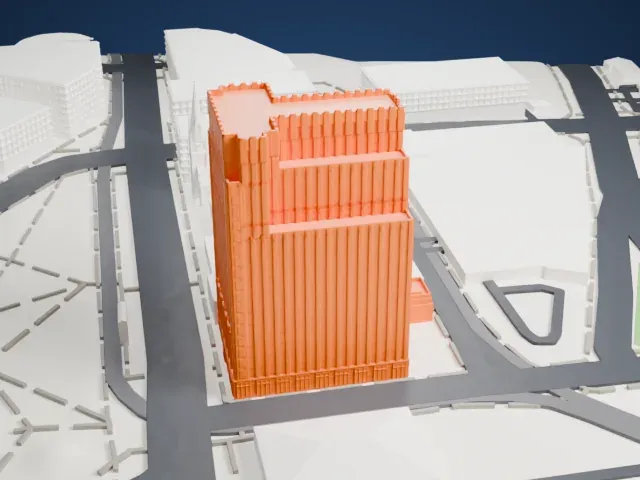 New Jersey Bell Headquarters Building model, South view