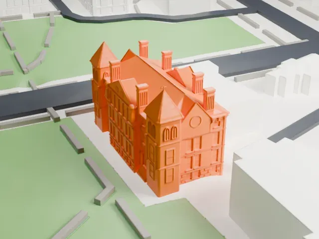 New Jersey Hall model, North view
