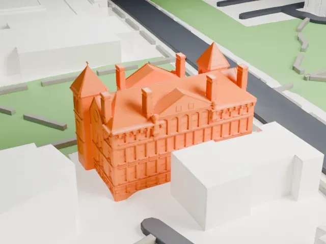 New Jersey Hall model, West view