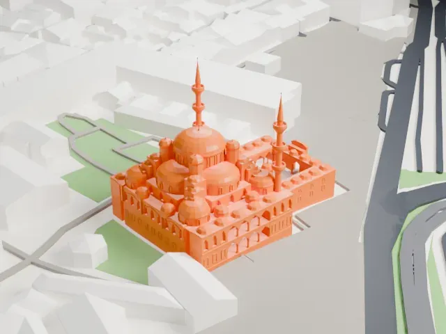 New Mosque, Istanbul model, East view