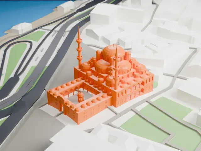New Mosque, Istanbul model, West view