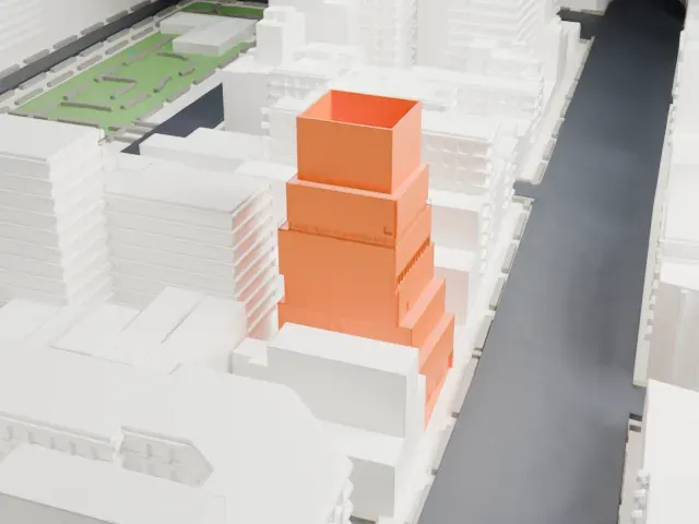 New Museum model, North view