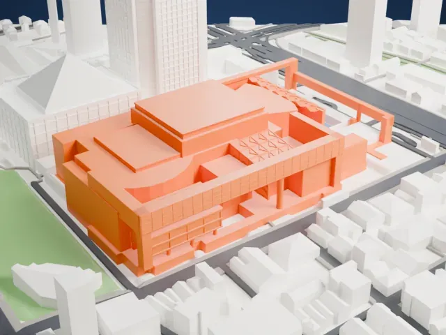 New National Theatre Tokyo model, West view