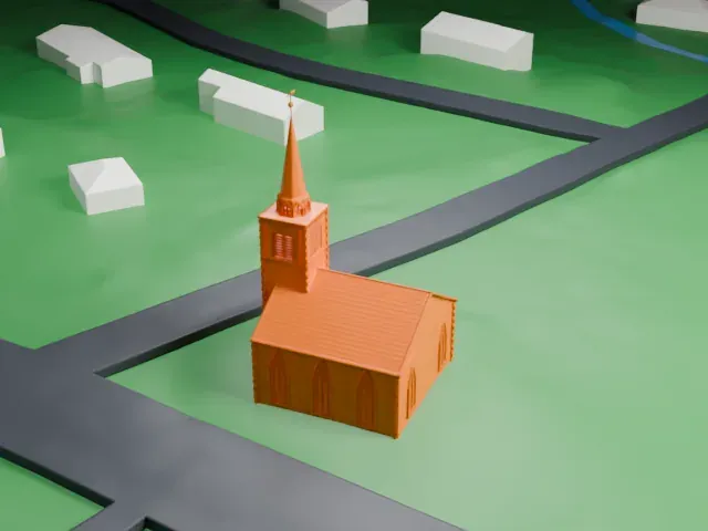 New North Reformed Low Dutch Church model, East view