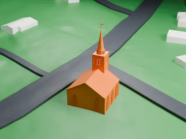 New North Reformed Low Dutch Church model, North view