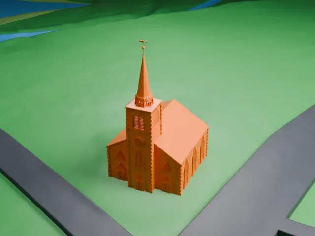 New North Reformed Low Dutch Church model, South view