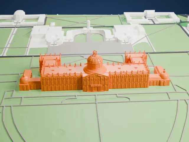 New Palace, Potsdam model, East view