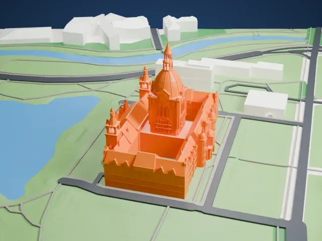 New Town Hall (Hanover) model, East view