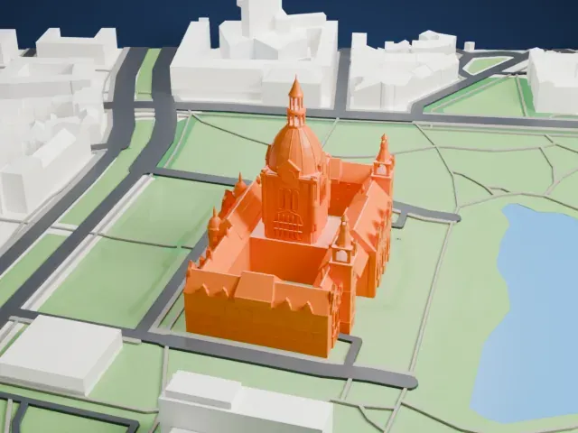 New Town Hall (Hanover) model, West view