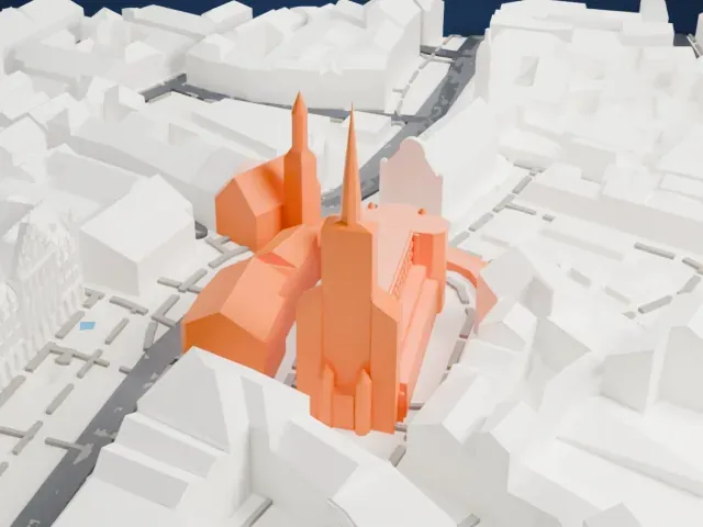 New Town Hall (Munich) model, West view