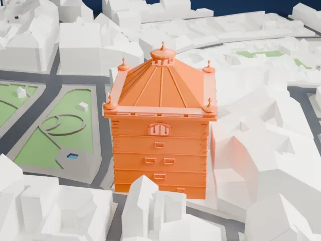 New Town Hall (Prague) model, East view