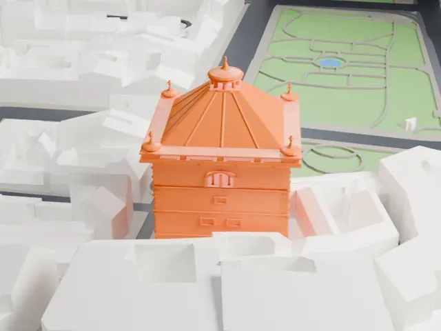 New Town Hall (Prague) model, North view