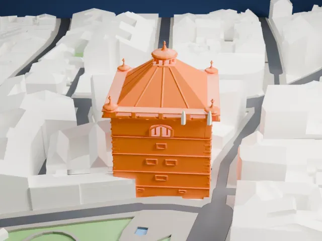 New Town Hall (Prague) model, South view