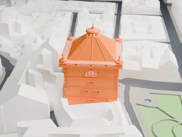 New Town Hall (Prague) model, West view
