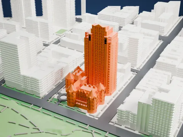 New York Cancer Hospital model, East view