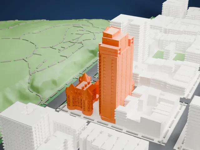 New York Cancer Hospital model, North view