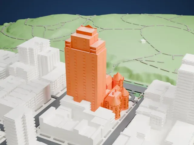 New York Cancer Hospital model, West view