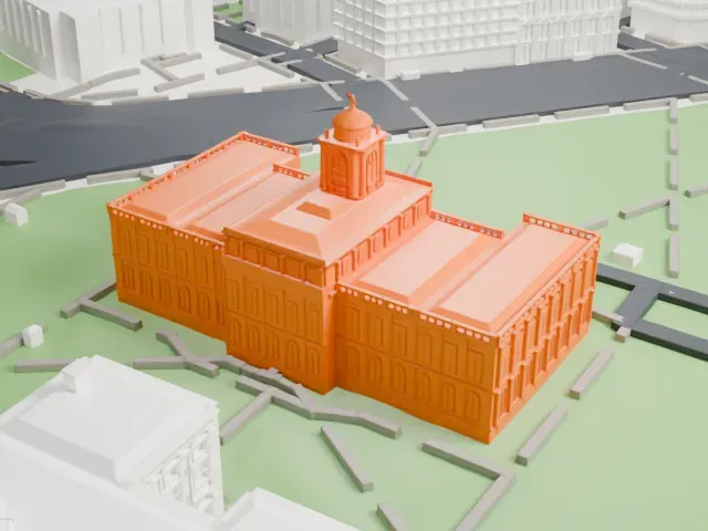 New York City Hall model, North view