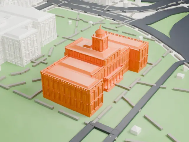 New York City Hall model, West view