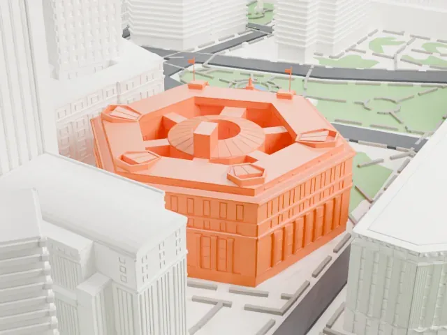 New York County Courthouse model, East view