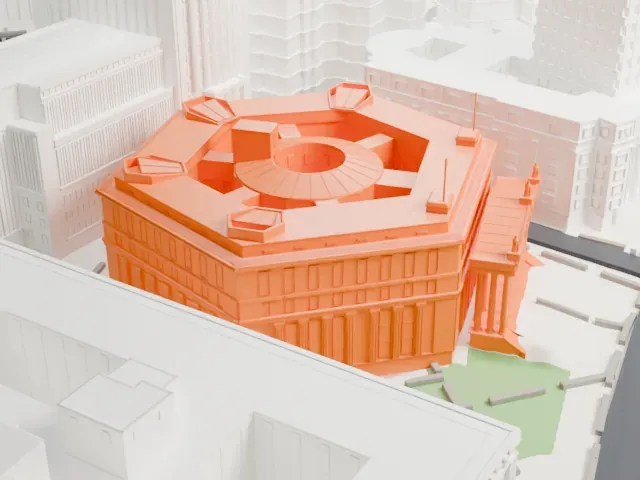 New York County Courthouse model, North view
