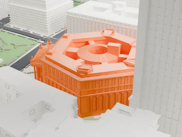 New York County Courthouse model, South view