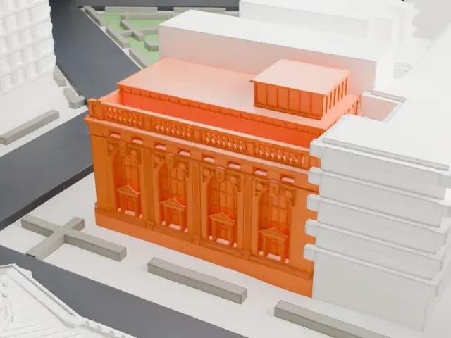 New York County National Bank Building model, North view
