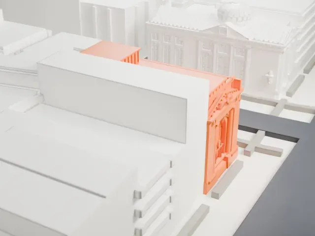 New York County National Bank Building model, South view