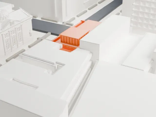 New York County National Bank Building model, West view