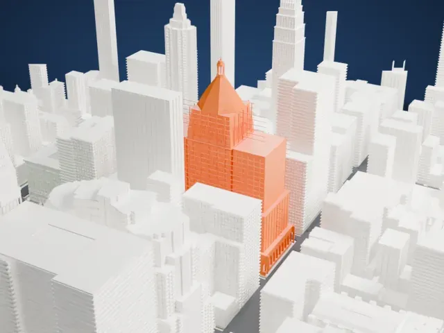 New York Life Building model, South view