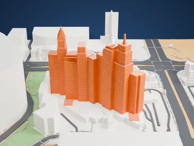 New York-New York Hotel and Casino model, West view