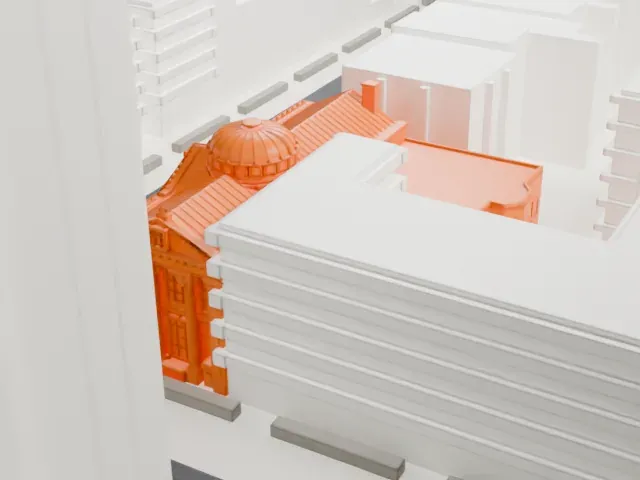 New York Savings Bank Building model, East view