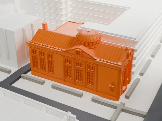 New York Savings Bank Building model, South view