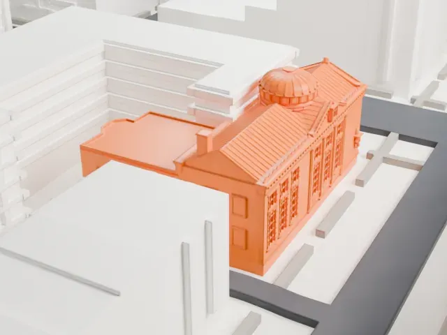 New York Savings Bank Building model, West view