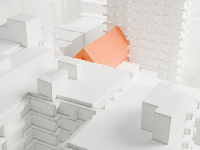 New York School of Applied Design model, East view