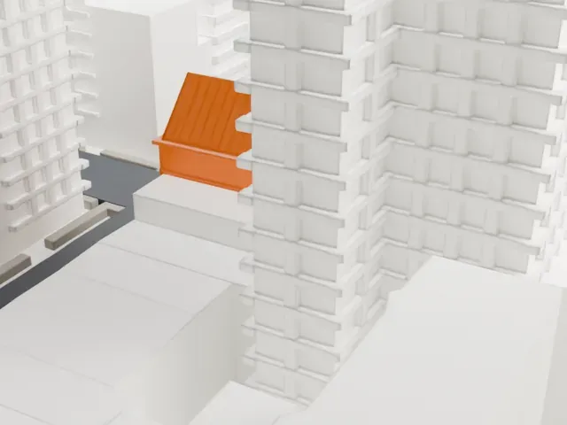 New York School of Applied Design model, North view