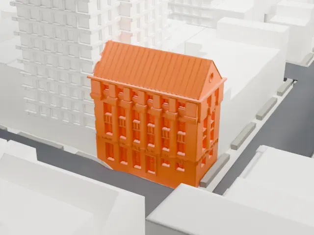 New York School of Applied Design model, South view
