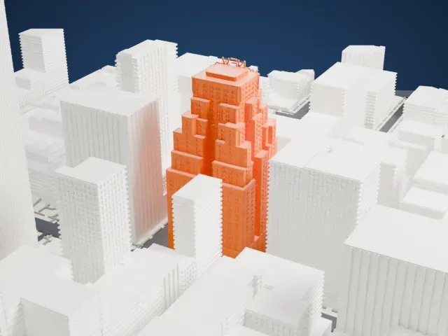 New Yorker Hotel model, East view