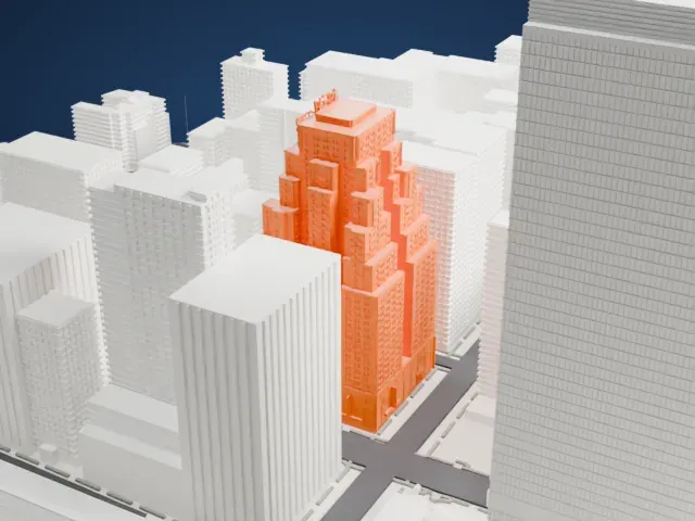 New Yorker Hotel model, South view