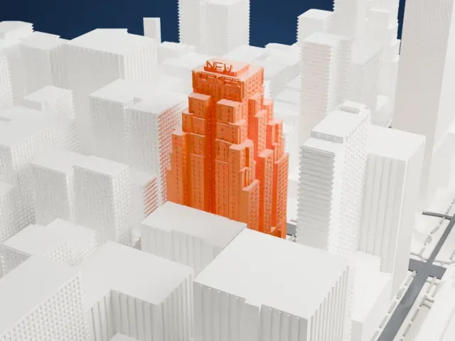 New Yorker Hotel model, West view