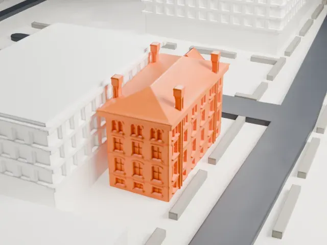 Newark Female Charitable Society model, West view