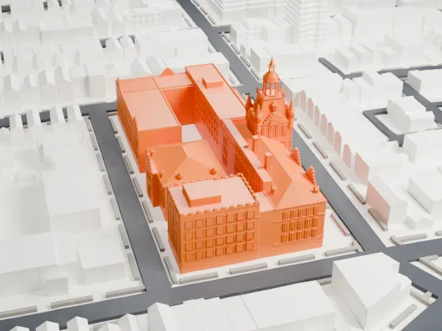Newtown High School, Queens model, North view