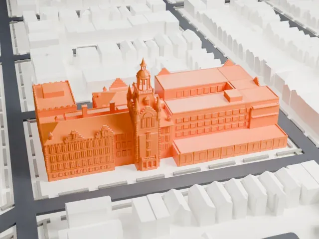 Newtown High School, Queens model, West view