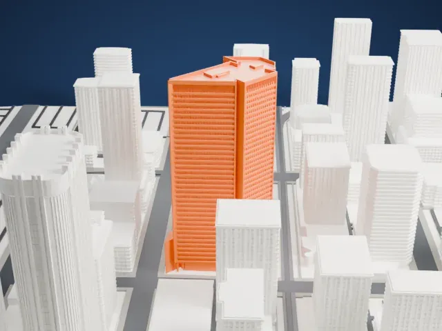 Nexen Building model, East view