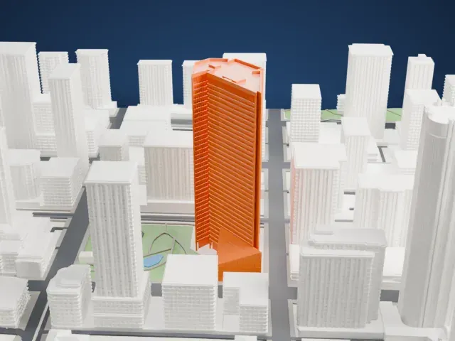 Nexen Building model, South view
