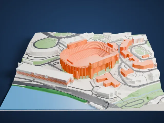 Neyland Stadium model, East view