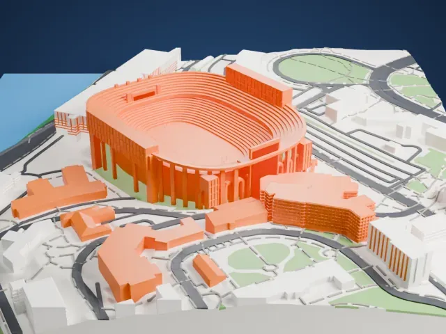Neyland Stadium model, North view