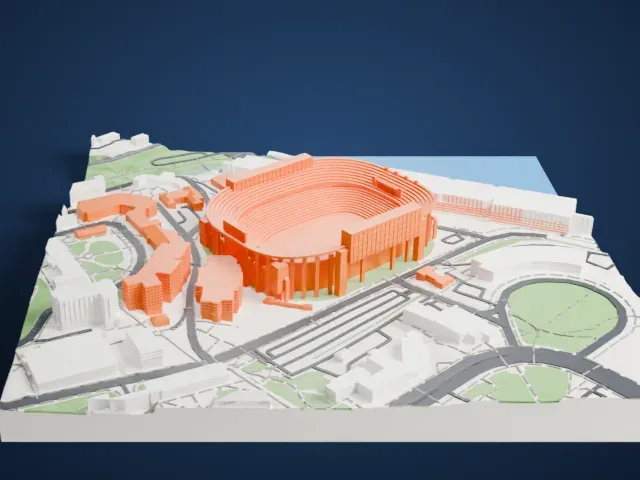 Neyland Stadium model, West view