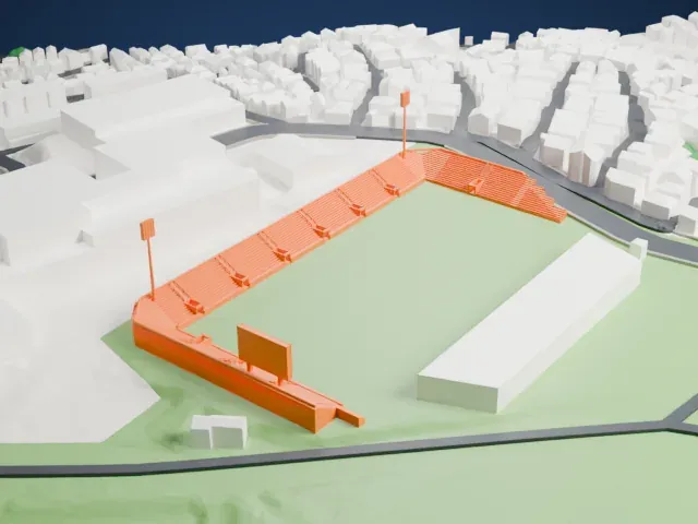NHK Spring Mitsuzawa Football Stadium model, North view