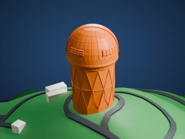 Nicholas U. Mayall Telescope model, East view